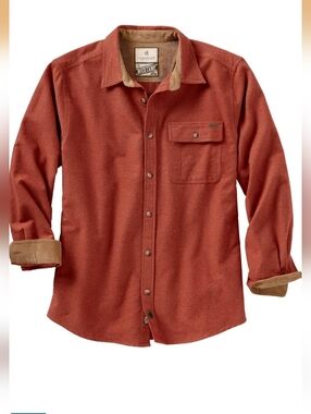 Legendary Whitetails Buck Camp Flannel  Rust Button-Up Shirt Large Mens